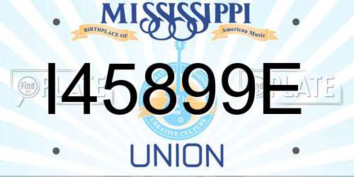 I45899E Mississippi License Plate