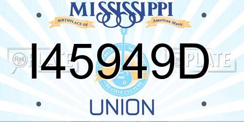 I45949D Mississippi License Plate