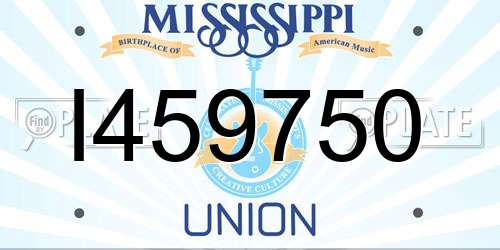 I459750 Mississippi License Plate