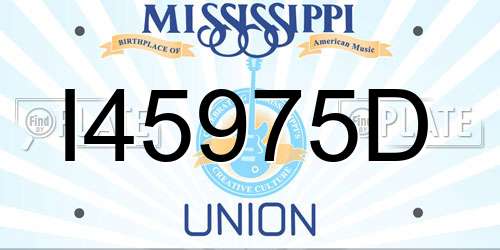 I45975D Mississippi License Plate