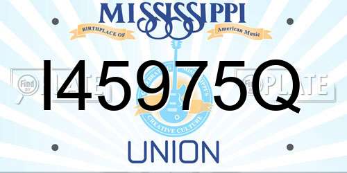 I45975Q Mississippi License Plate