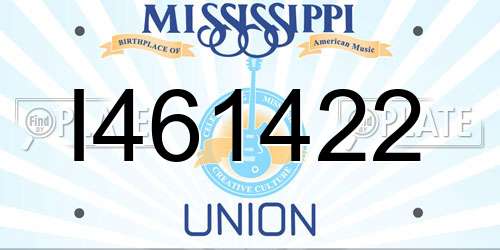 I461422 Mississippi License Plate