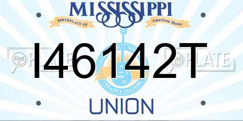 I46142T Mississippi License Plate