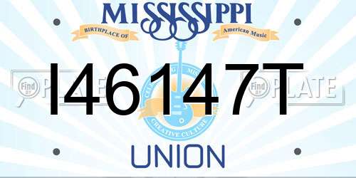 I46147T Mississippi License Plate