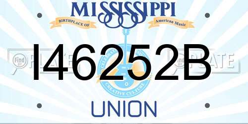 I46252B Mississippi License Plate