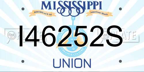 I46252S Mississippi License Plate