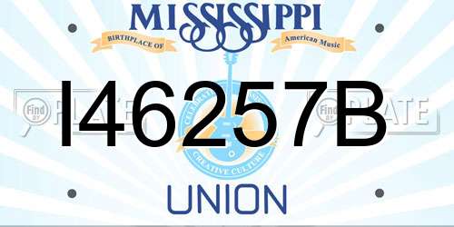 I46257B Mississippi License Plate