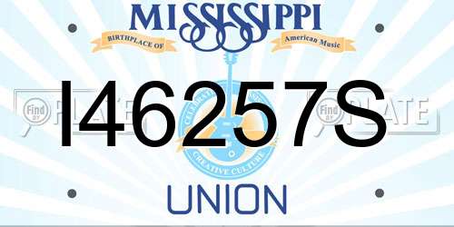 I46257S Mississippi License Plate