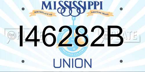 I46282B Mississippi License Plate