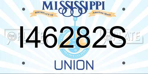I46282S Mississippi License Plate