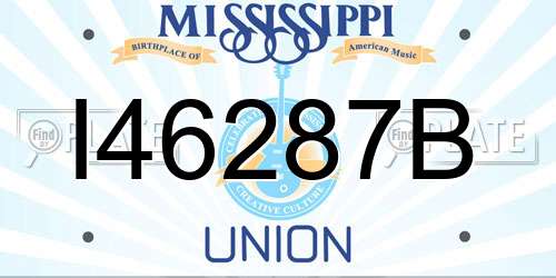 I46287B Mississippi License Plate