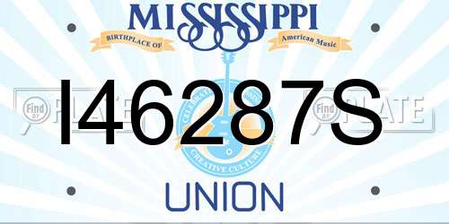 I46287S Mississippi License Plate