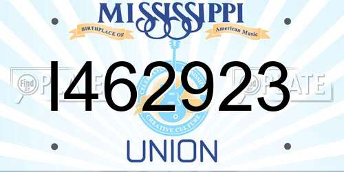 I462923 Mississippi License Plate