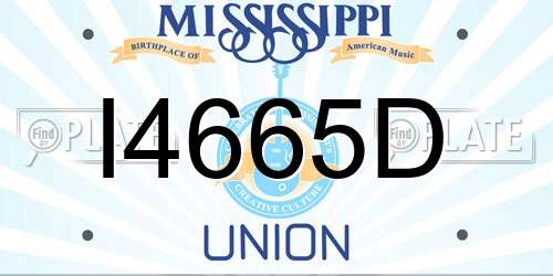 I4665D Mississippi License Plate