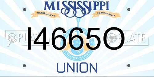 I4665O Mississippi License Plate