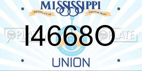I4668O Mississippi License Plate