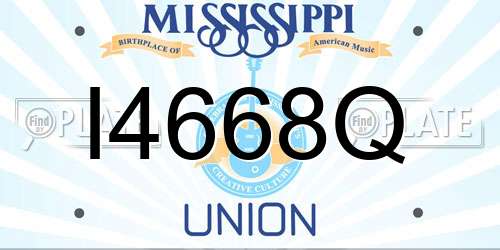 I4668Q Mississippi License Plate