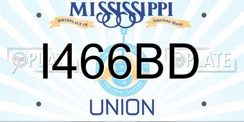 I466BD Mississippi License Plate