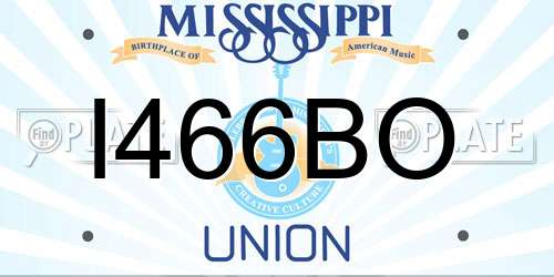 I466BO Mississippi License Plate