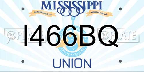 I466BQ Mississippi License Plate