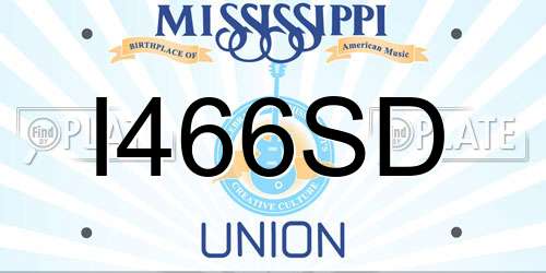 I466SD Mississippi License Plate