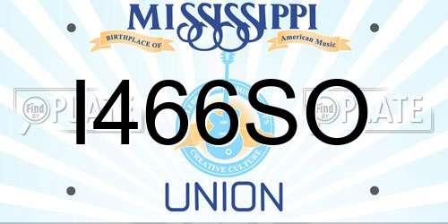 I466SO Mississippi License Plate