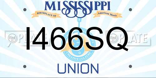 I466SQ Mississippi License Plate