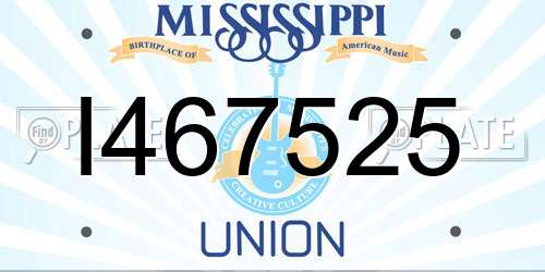 I467525 Mississippi License Plate