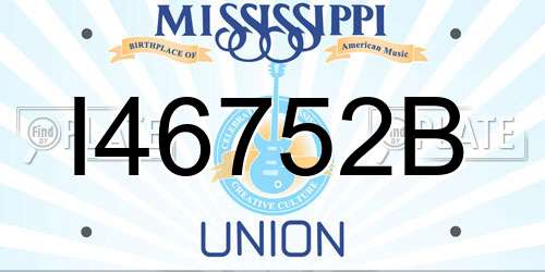 I46752B Mississippi License Plate
