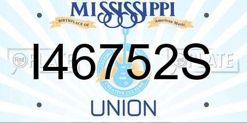I46752S Mississippi License Plate