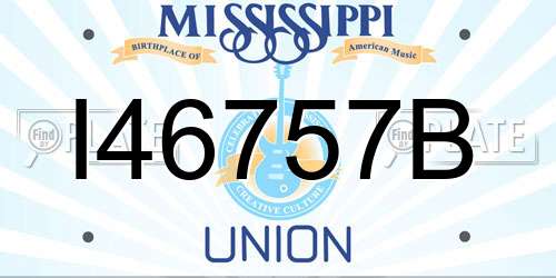 I46757B Mississippi License Plate