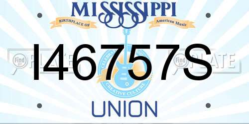 I46757S Mississippi License Plate