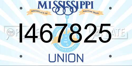 I467825 Mississippi License Plate