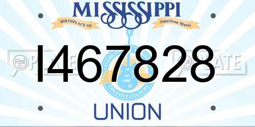 I467828 Mississippi License Plate