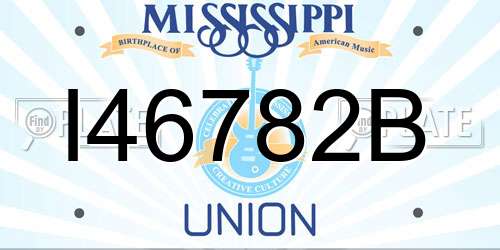 I46782B Mississippi License Plate