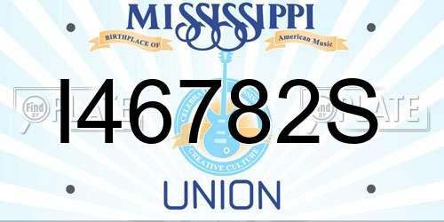 I46782S Mississippi License Plate