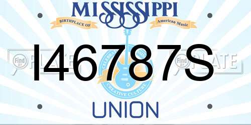 I46787S Mississippi License Plate
