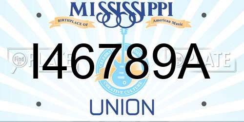 I46789A Mississippi License Plate