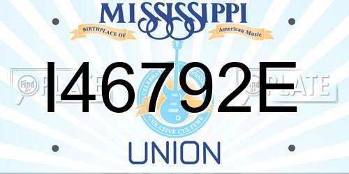I46792E Mississippi License Plate