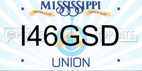 I46GSD Mississippi License Plate