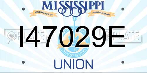 I47029E Mississippi License Plate