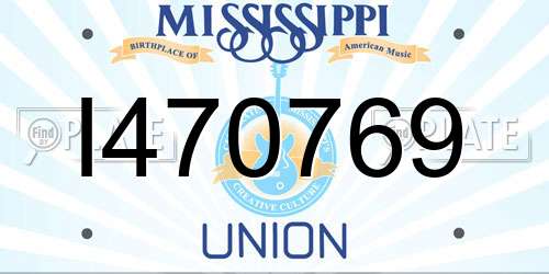 I470769 Mississippi License Plate