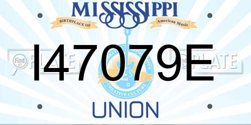 I47079E Mississippi License Plate