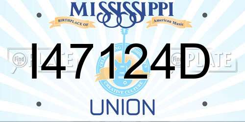 I47124D Mississippi License Plate