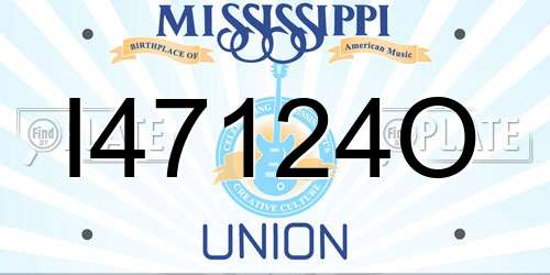 I47124O Mississippi License Plate