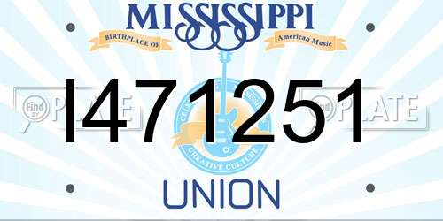 I471251 Mississippi License Plate