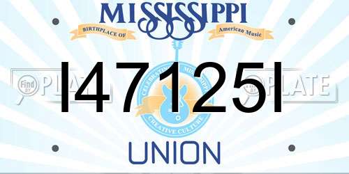 I47125I Mississippi License Plate