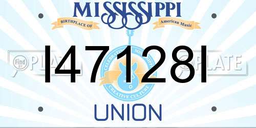 I47128I Mississippi License Plate
