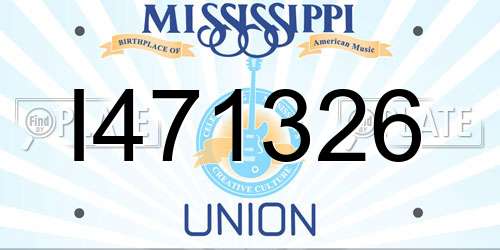 I471326 Mississippi License Plate