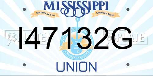 I47132G Mississippi License Plate